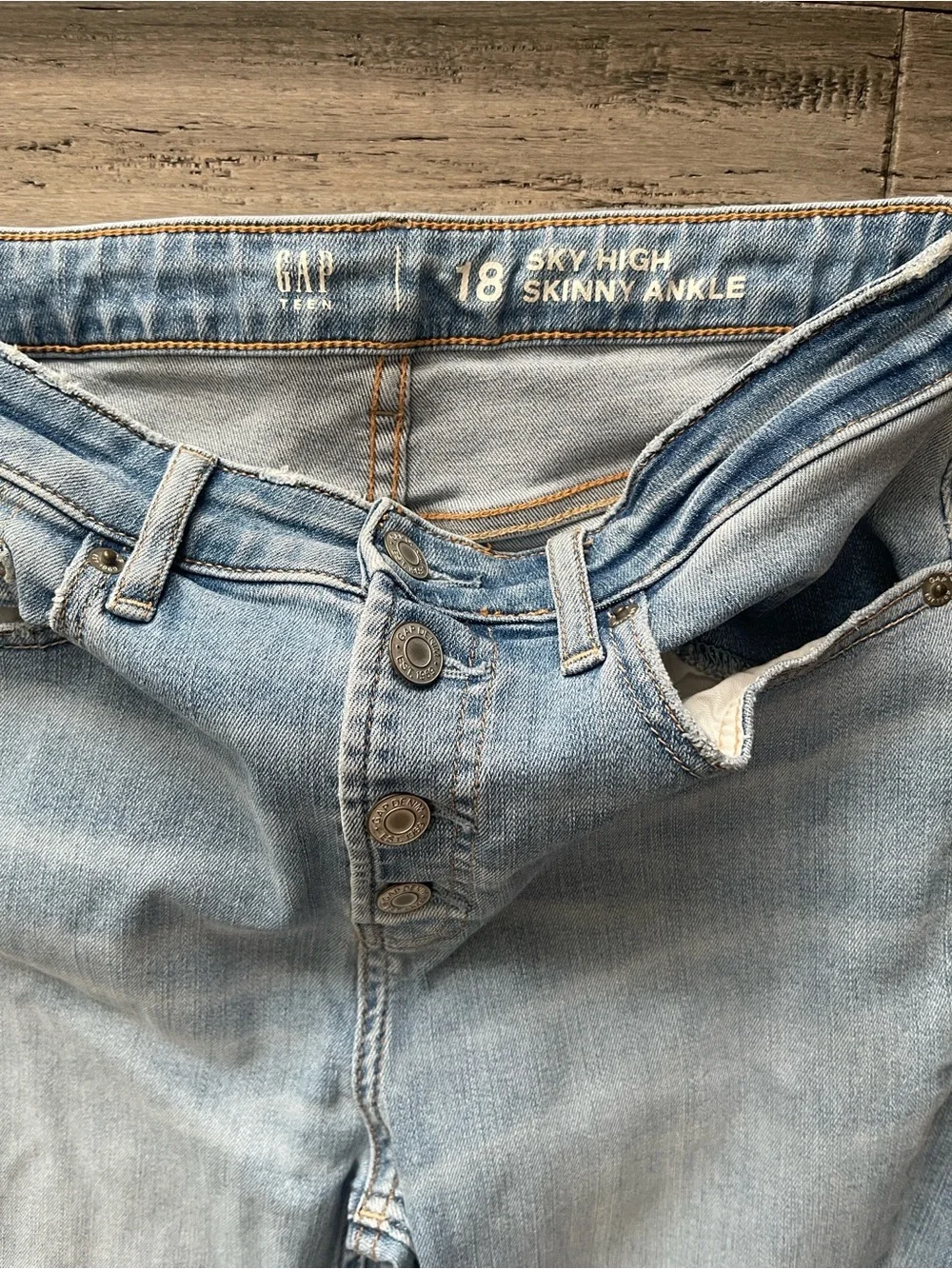 Gap Teen 18 Sky High Skinny Ankle Light Stretch Blue Jeans